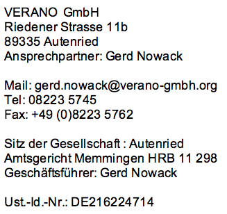Verano GmbH Kontakt